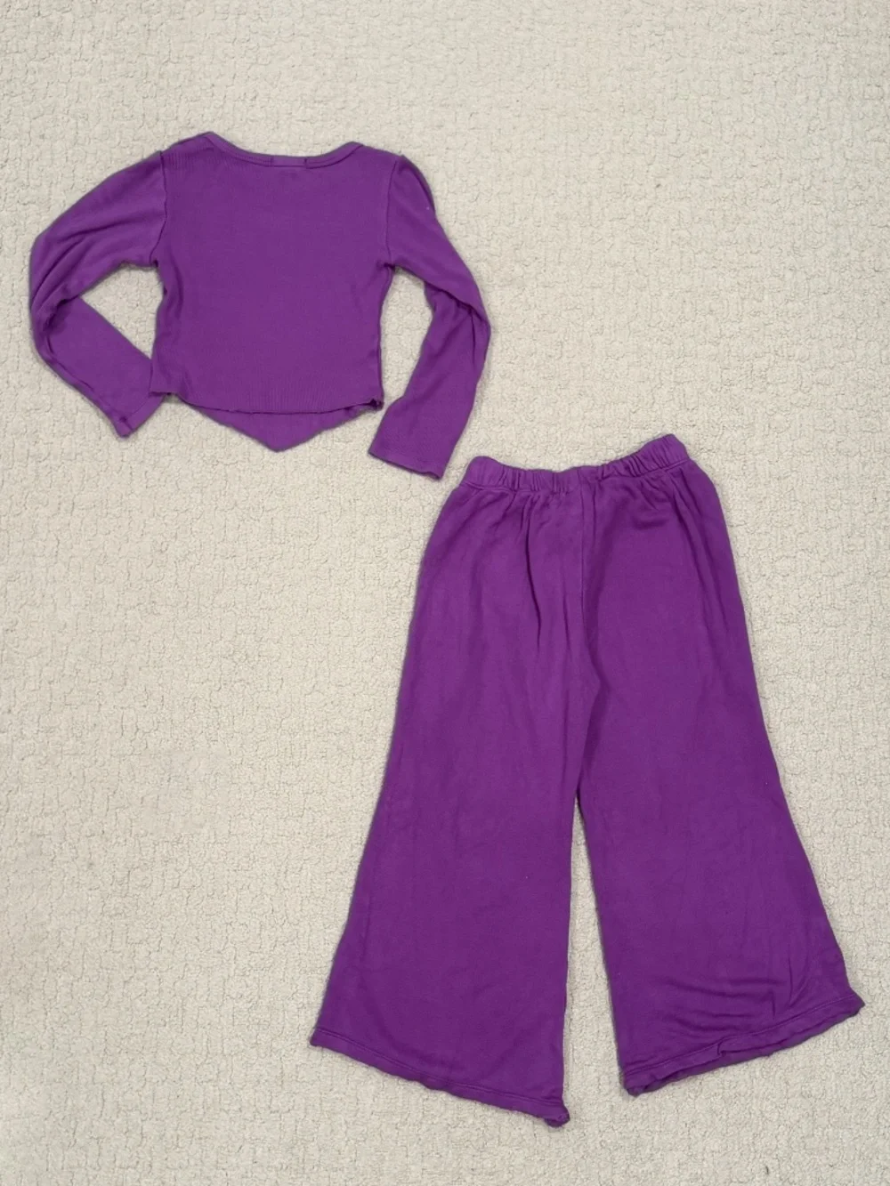 Kids Flowers By Zoe Cropped Top + Wide Leg Sweatpants Size 6X